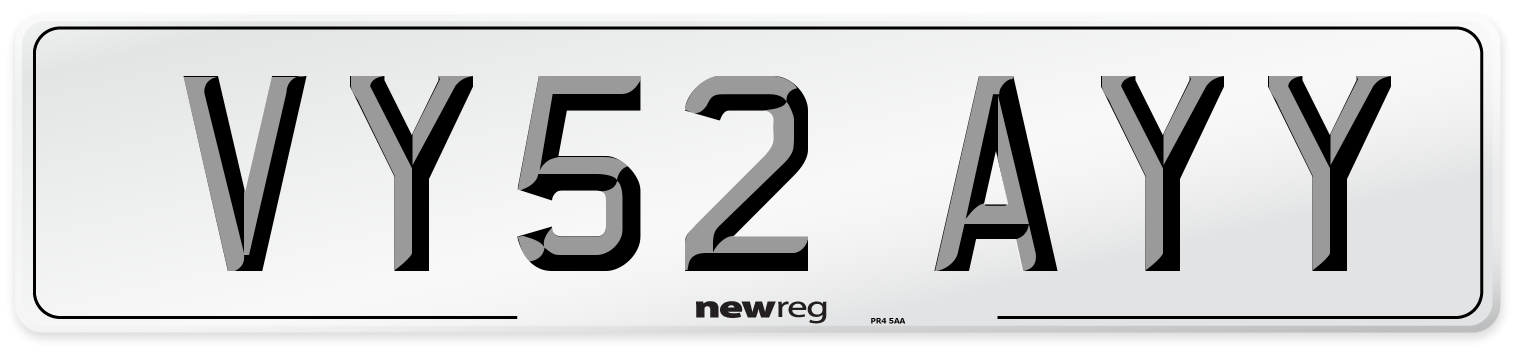 VY52 AYY Number Plate from New Reg